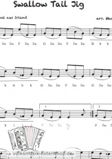 Swallow Tail Jig, irisches Volkslied - Griffschrift zum Download