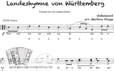 Landeshymne Württemberg - Griffschrift zum Download