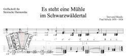 Es steht eine Mühle im Schwarzwäldertal - Griffschrift zum Download
