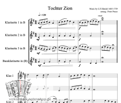 10 Weihnachtslieder für Klarinetten Quartett - zum Download