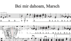 Bei mir dahoam - Marsch - Griffschrift zum Download