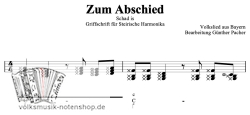 Zum Abschied - Voiksweis' - Griffschrift zum Download