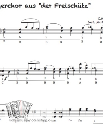 Jägerchor aus "Der Freischütz" - Griffschrift zum Download