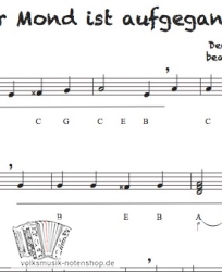 Der Mond ist aufgegangen - Griffschrift zum Download