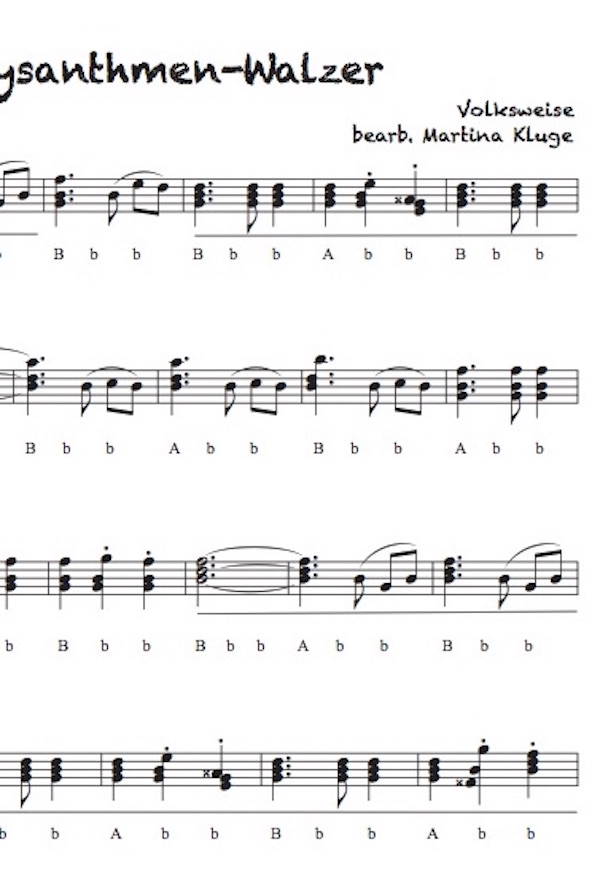 Chrysanthemen – Walzer - Griffschrift zum Download