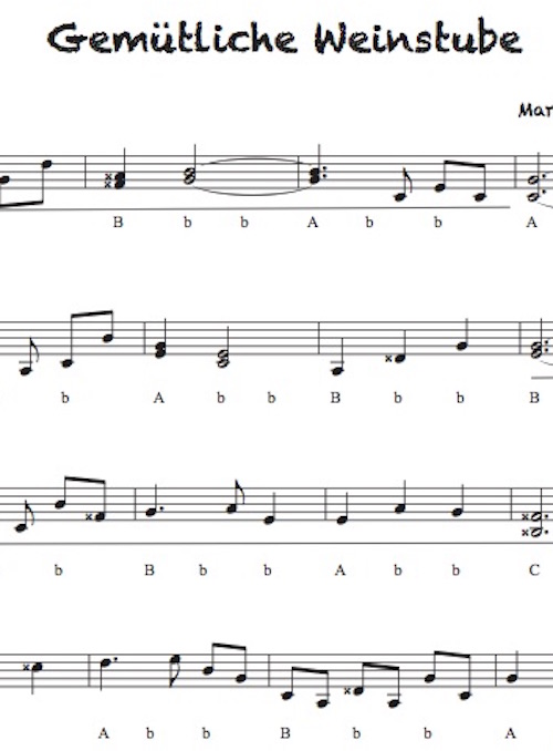 Gemütliche Weinstube - Griffschrift zum Download