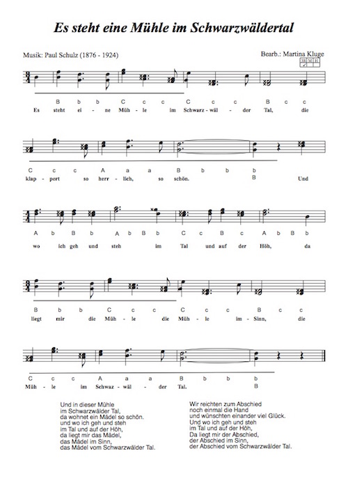 Die Schwarzwaldmühle - Griffschrift - von Martina Kluge