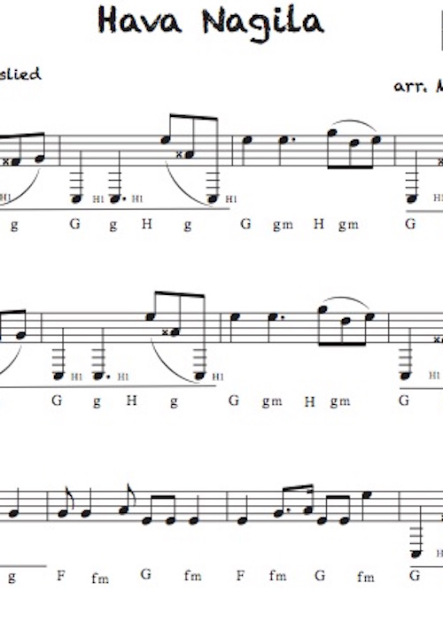 Hava Nagila - Griffschrift zum Download