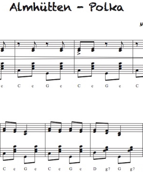 Almhütten-Polka - Notenausgabe
