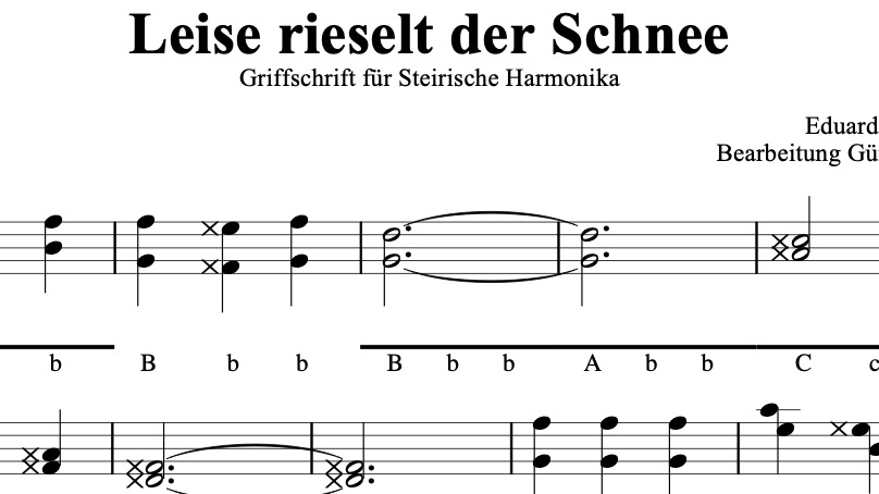 Leise rieselt der Schnee - Moll auf Druck - Griffschrift zum Download