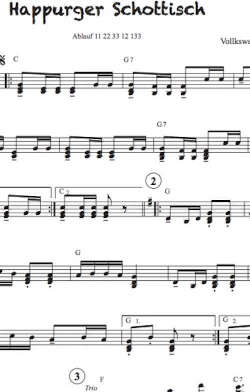 Happurger Schottisch - Notenausgabe