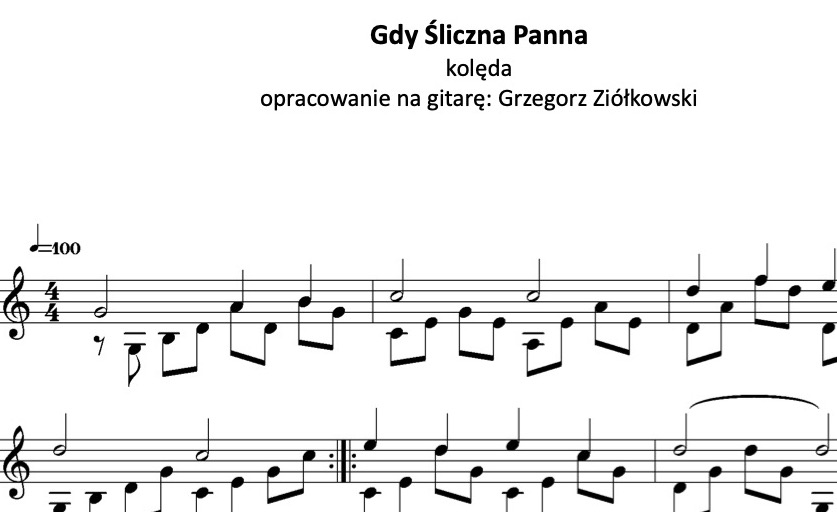 Gdy śliczna Panna - für Gitarr' zum Download
