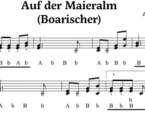 Auf der Maieralm - Boarischer - Griffschrift zum Download