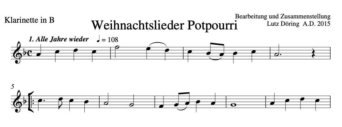 Weihnachtslieder-Potpourri für Tanzlsmusibesetzung - Download