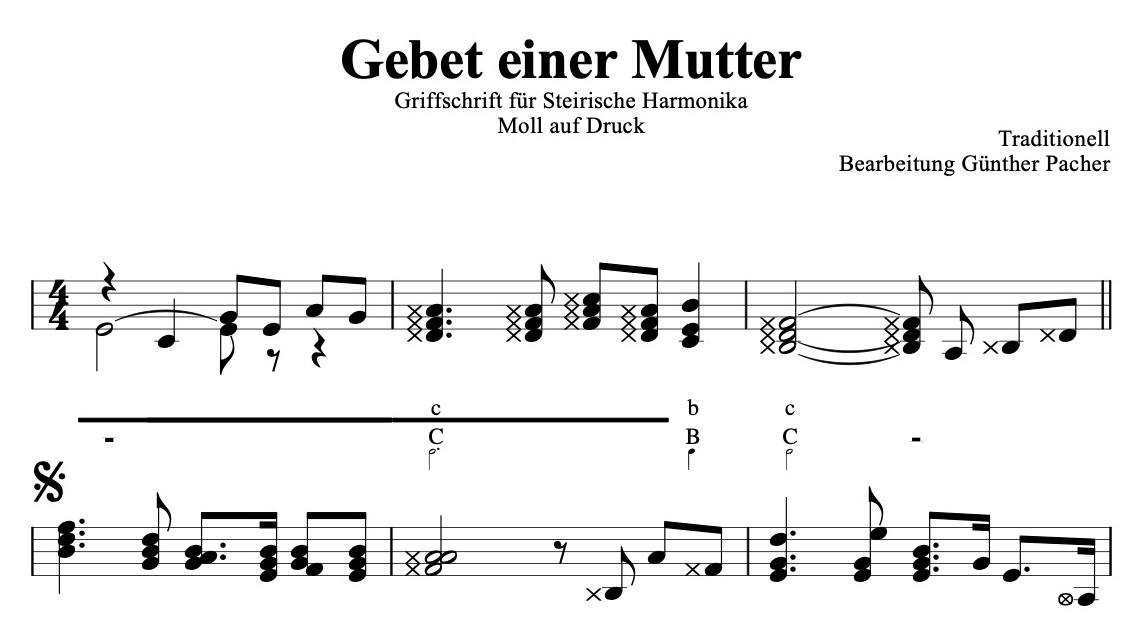 Gebet einer Mutter - Griffschrift zum Download