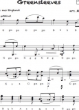 Greensleeves, englisches Volkslied - Griffschrift zum Download