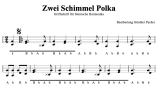 Zwei Schimmel Polka v. Ivan Preseren - Griffschrift zum Download