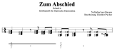 Zum Abschied - Volksweise - Griffschrift zum Download