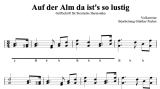Auf der Alm ist's so lustig - Griffschrift zum Download